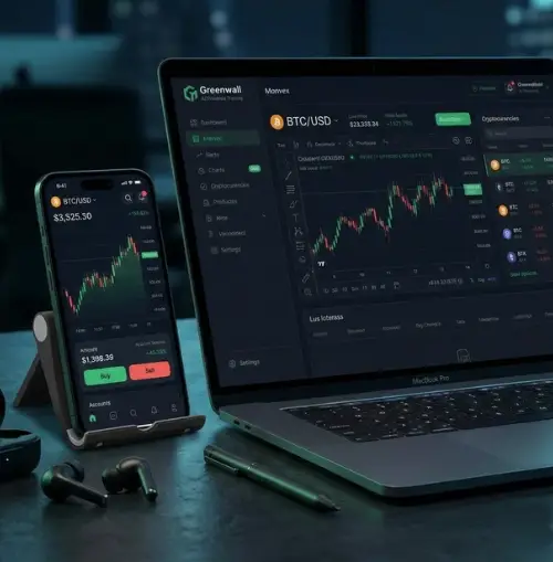 Vertex RailCore AI trading dashboard interface
